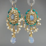 Labradorite Turquoise Maharaja Earrings