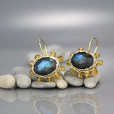 Citrine Labradorite Mandala Earrings