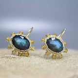 Citrine Labradorite Mandala Earrings