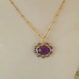 Amethyst Pearl Mandala Necklace