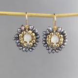 Moonstone Pearl Small Mandala Earrings