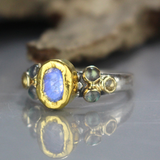 Gold Moonstone Labradorite Helena Ring