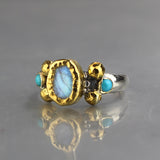 Solid Gold Moonstone Helena Ring