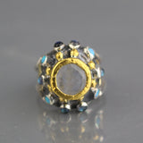 24K Solid Gold Moonstone Nefertiti Ring
