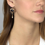 Black Onyx Gemstone Waterfall Earrings