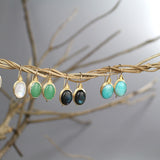Oval Labradorite Wire Wrapped Earrings