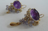 Waterfall Amethyst Earrings in Gold Filled