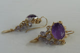 Waterfall Amethyst Earrings in Gold Filled