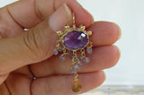 Waterfall Amethyst Earrings in Gold Filled
