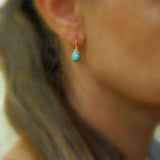 Oval Turquoise Wire Wrapped Earrings