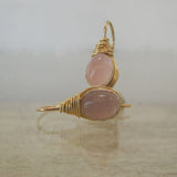 Rose Quartz Wire Wrapped Earrings