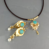 Amazonite Necklace Earrings Set