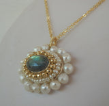Labradorite and Pearl Chakra Necklace