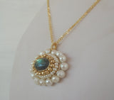 Labradorite and Pearl Chakra Necklace