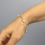Gold Filled Pearl Chain Bracelet