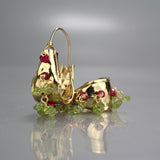 Peridot Ruby Chunky Hoop Earrings