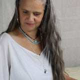 Personalized Silver Labradorite Balance Necklace