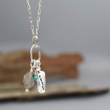 Personalized Silver Labradorite Balance Necklace