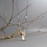 Personalized Silver Gemstone Abundance Necklace