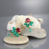 Pink CZ Petite Dancer Earrings