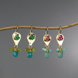 Pink Zircon Amazonite Protection Earrings