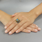 Labradorite Ruby Pirate Ring