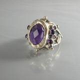 Silver Amethyst Queen Ring
