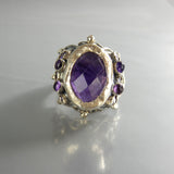 Silver Amethyst Queen Ring