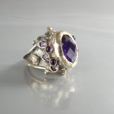 Silver Amethyst Queen Ring