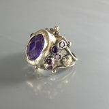 Silver Amethyst Queen Ring