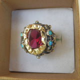 9K Gold Cubic Zirconia Queen Ring