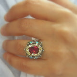 9K Gold Cubic Zirconia Queen Ring