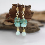 Apatite Raspberry Cluster Earrings
