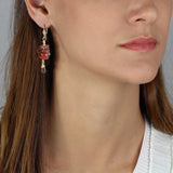 Garnet Raspberry Cluster Earrings