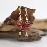 Garnet Raspberry Cluster Earrings