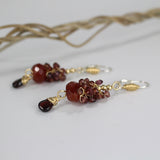 Garnet Raspberry Cluster Earrings