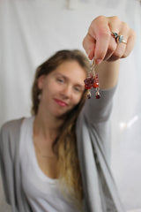 Garnet Raspberry Cluster Earrings