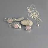 Silver Rose Quartz Jewelry Set