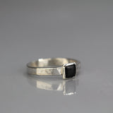 Mens Silver 6mm Onyx Ring