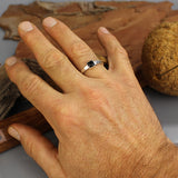 Mens Silver 6mm Onyx Ring