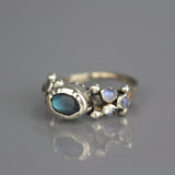 Silver Labradorite Moonstone Caterina Ring