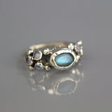Silver Labradorite Moonstone Caterina Ring
