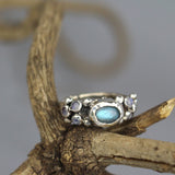 Silver Labradorite Moonstone Caterina Ring