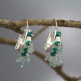 Silver Turquoise Howlite Hoop Earrings