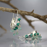Silver Turquoise Howlite Hoop Earrings
