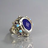 Sterling Silver Lapis Queen Ring