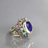 Sterling Silver Lapis Queen Ring