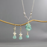 Silver Amazonite Pearl Jewelry Set