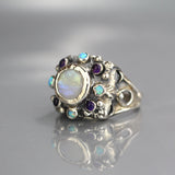 Silver Moonstone Signet Ring