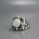 Silver Moonstone Signet Ring